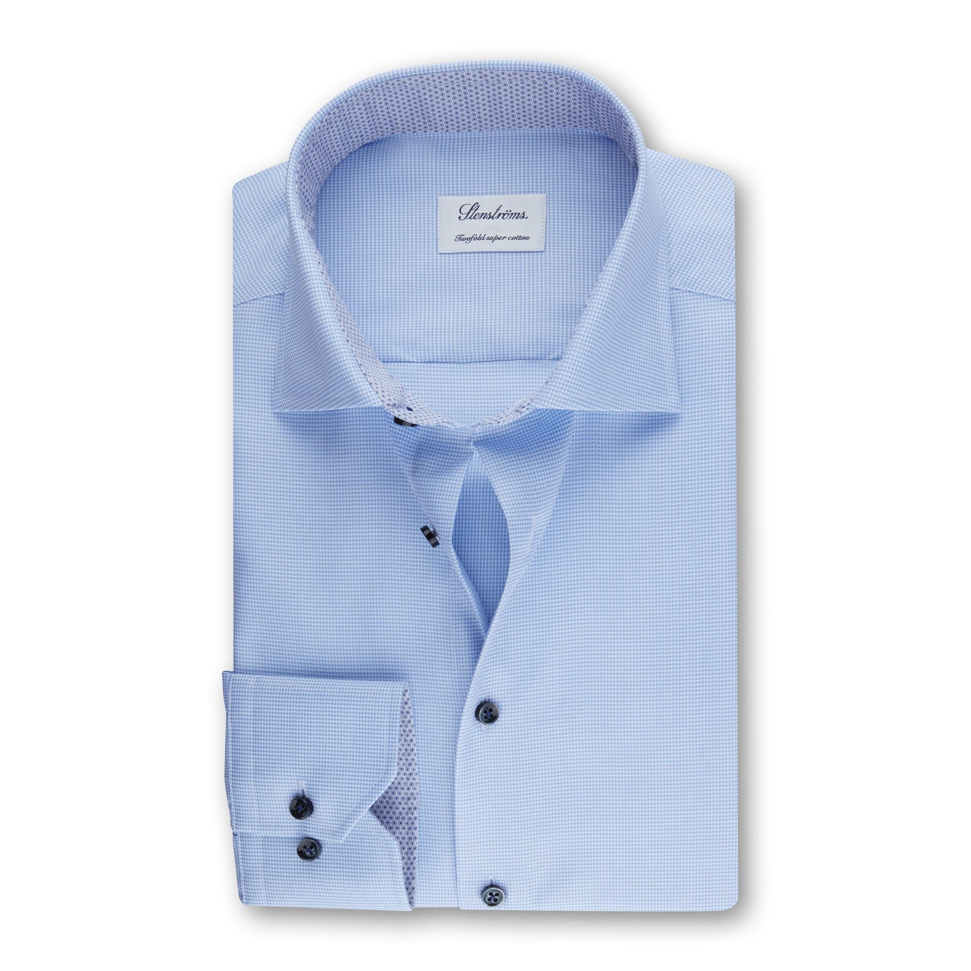 Fitted Body Light Blue Contrast Shirt
